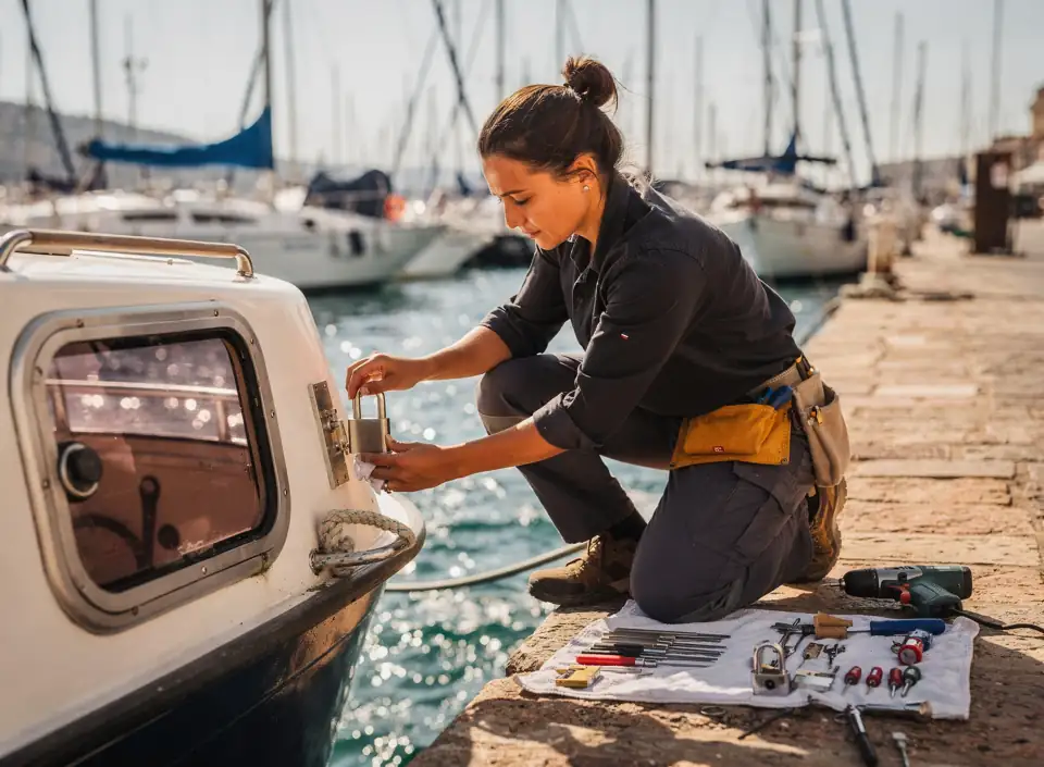 Sécuriser un bateau au port à Villelongue-dels-Monts : cabine et équipements