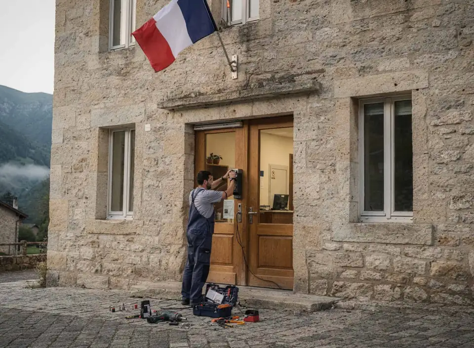 Porte en bois sécurisée avec intervention d'un serrurier professionnel à Perpignan 66.